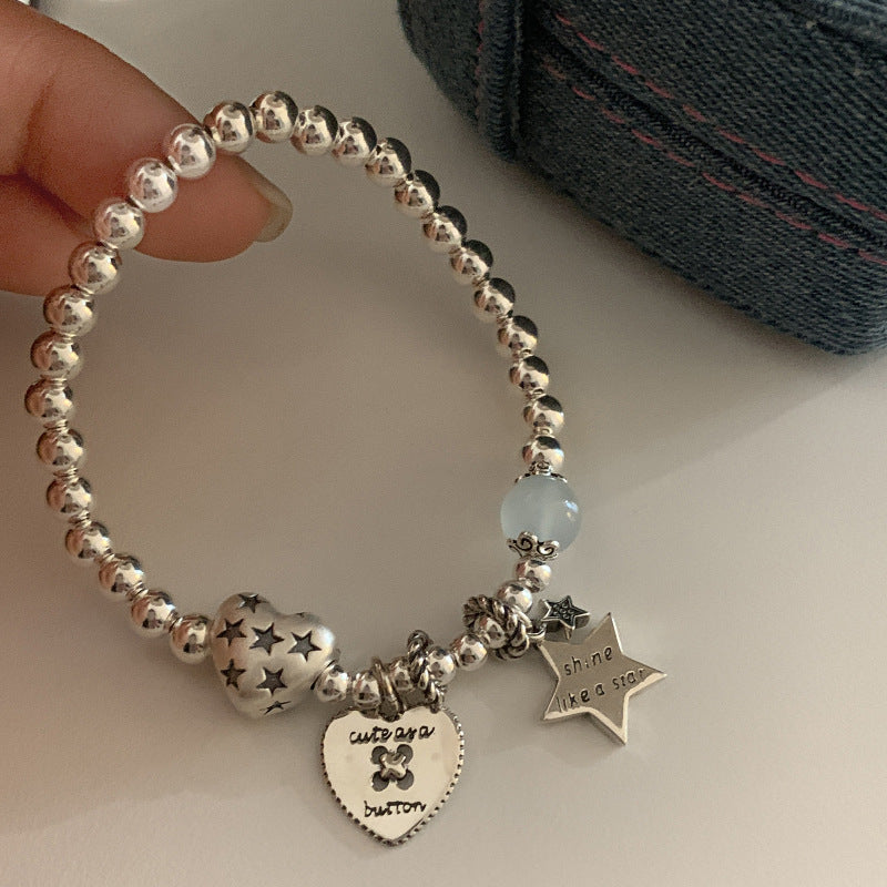 Minimalist Heart & Star Charm Bracelet