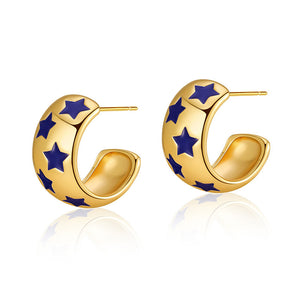 Vintage Enamel Teardrop Heart Earrings
