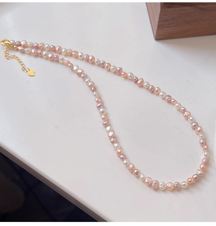 Pastel Baroque Freshwater Pearl Necklace PDNK319 - view 4