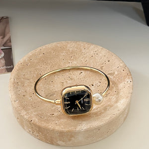 Square Dial Pearl Bangle Watch Quartz Gold Silver PDW035 - view 7