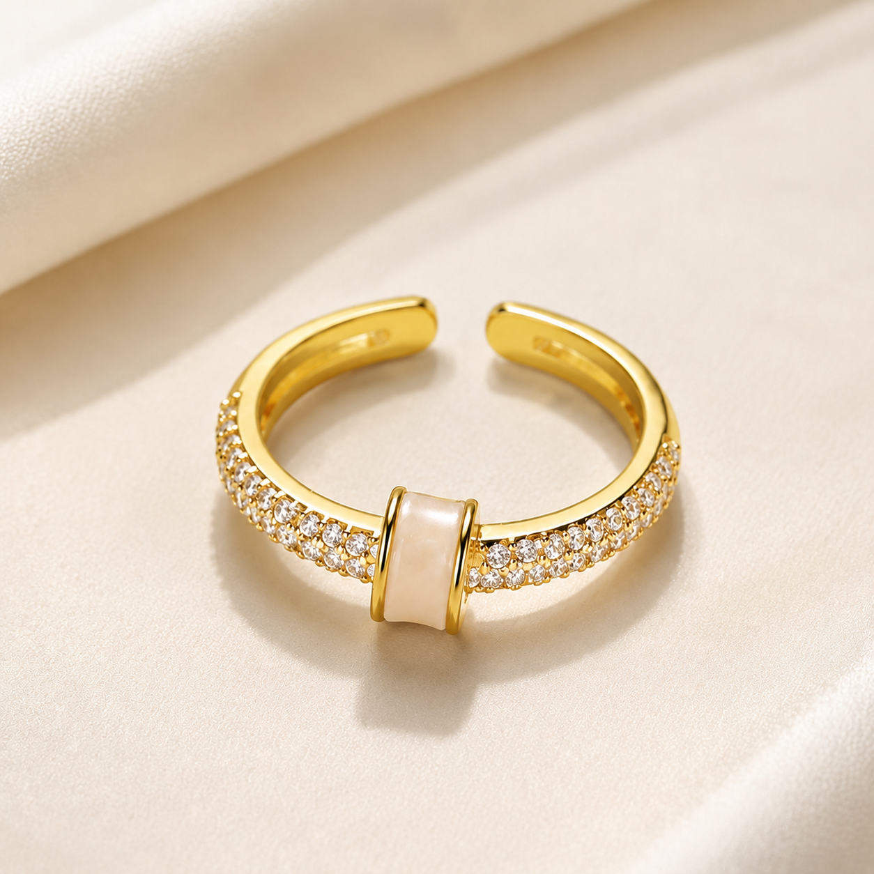 Dainty Shell Ring Gold Copper Adjustable