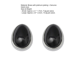 Vintage Black Onyx Teardrop Statement Earrings PDRG320 - view 2