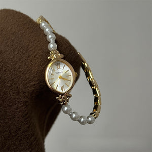 Pearl Bracelet Watch Gold Plated Retro Quartz PDW016 - view 2