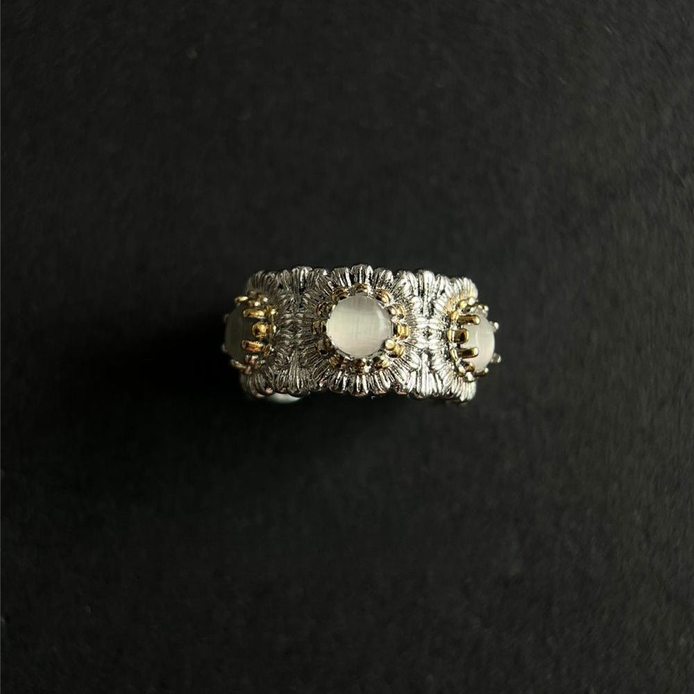 Retro Daisy Open Ring Eco Copper Adjustable