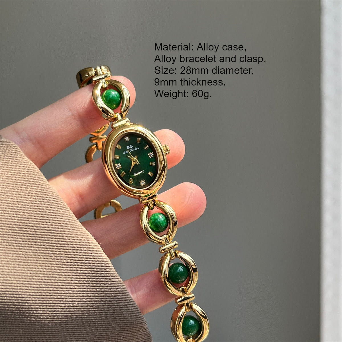 Amber Pearl Bracelet Watch Gold Quartz Movement PDW027 - view 3