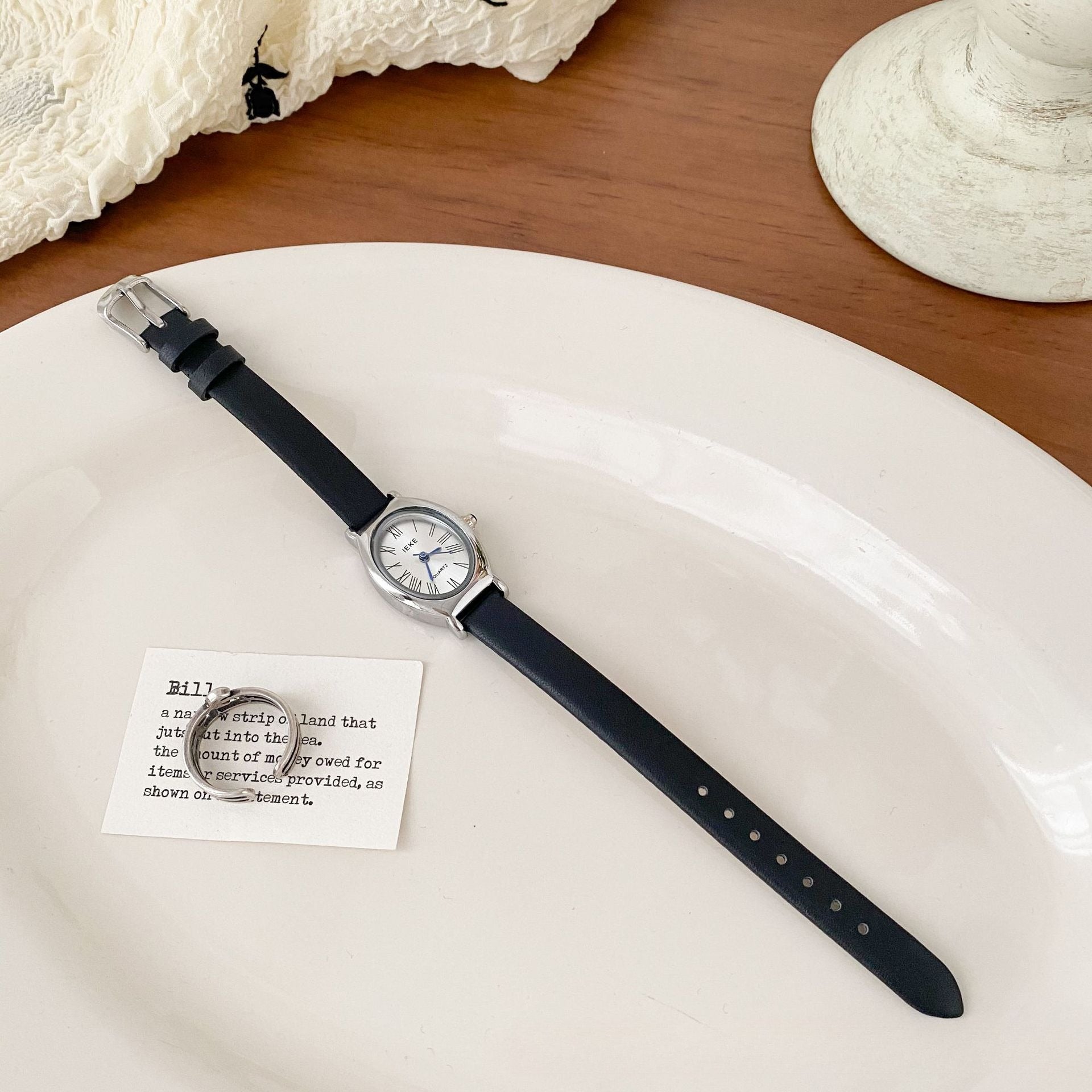 Petite Elliptical Dial Leather Strap Watch PDW007 - view 4