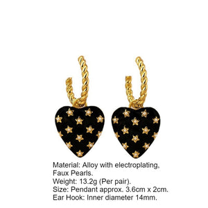 Three-Dimensional Heart Faux Pearl Earrings PDER430 - view 3