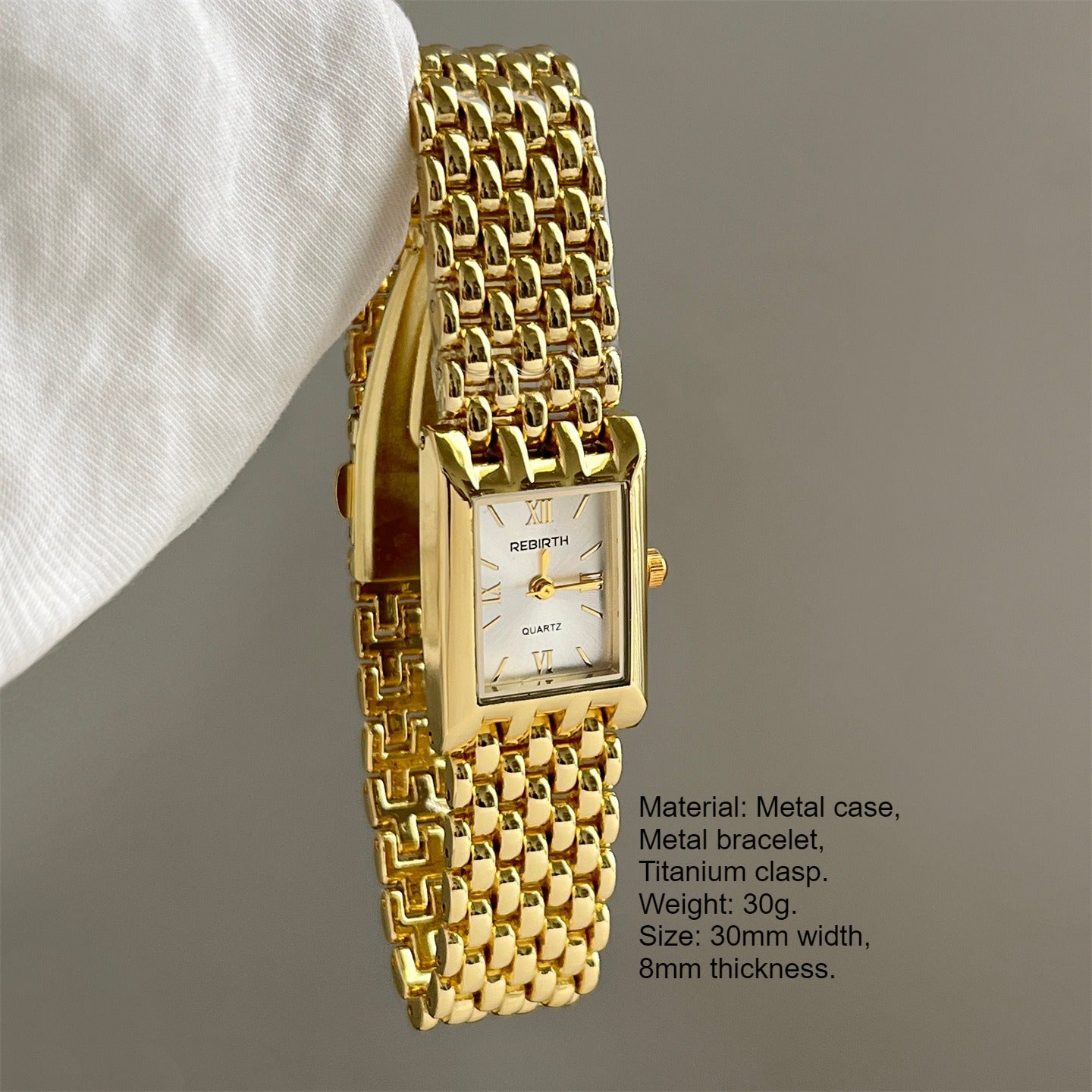 Rectangular Link Bracelet Bangle Watch PDW033 - view 5