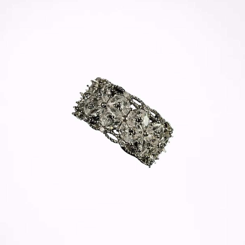 Vintage Cubic Zirconia Flower Ring