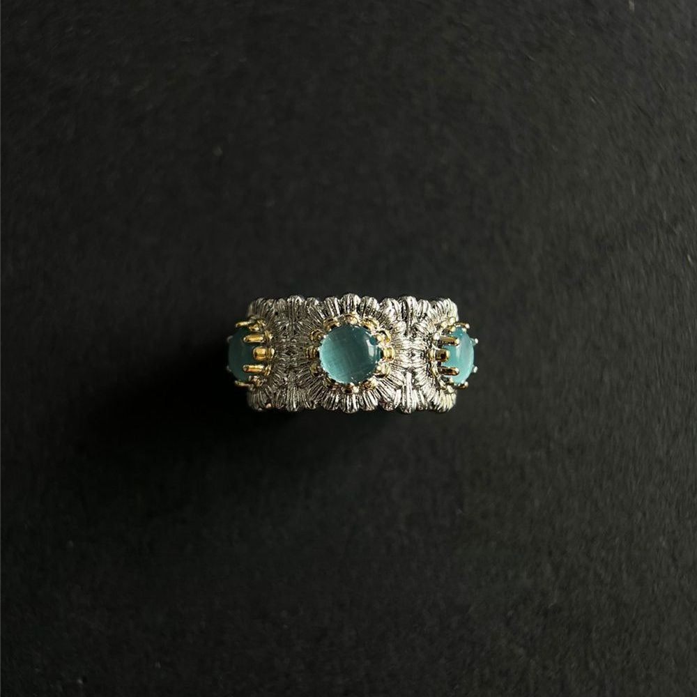 Retro Daisy Open Ring Eco Copper Adjustable