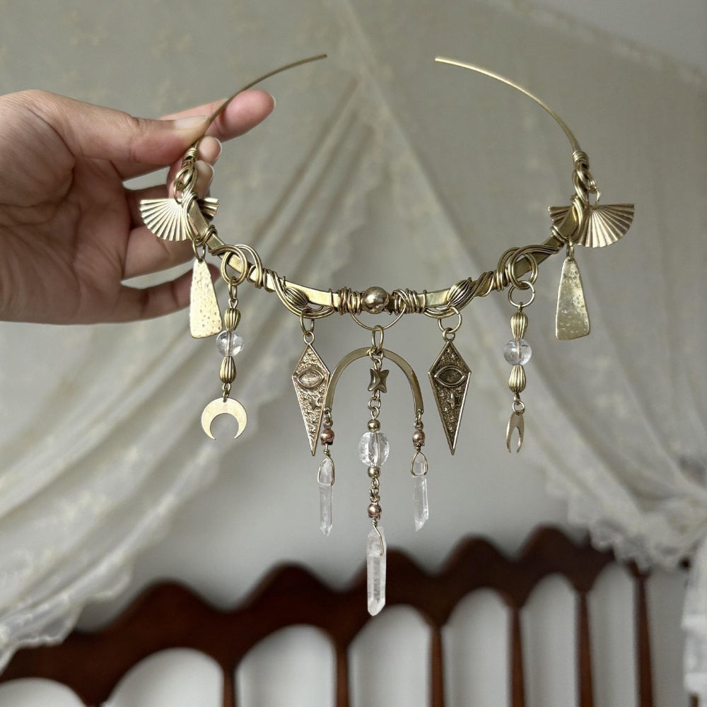 Handmade Steampunk Star & Moon Choker