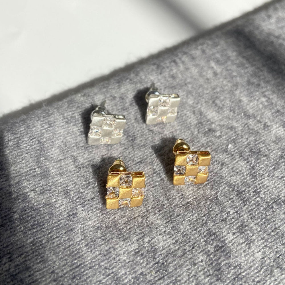 Geometric Square Stud Earrings