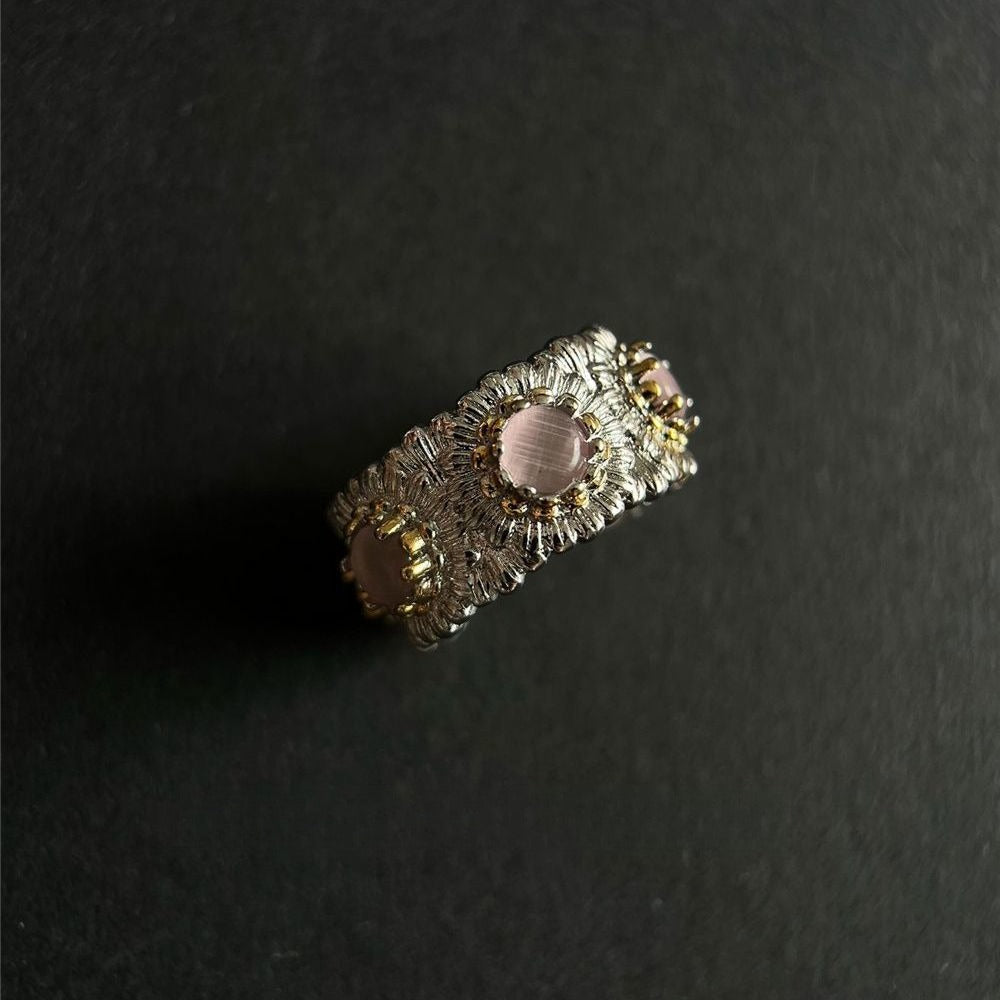 Retro Daisy Open Ring Eco Copper Adjustable