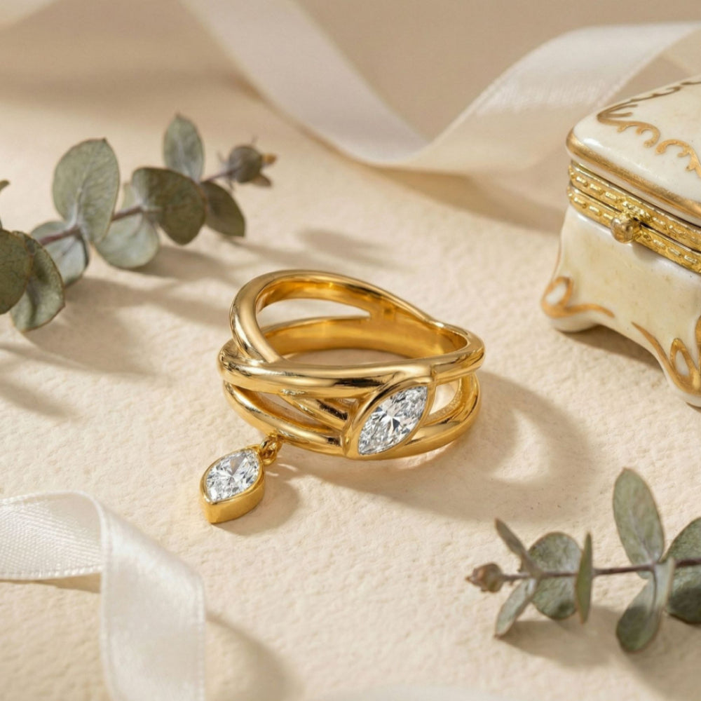Luxury Vine & Pavé Diamond Ring