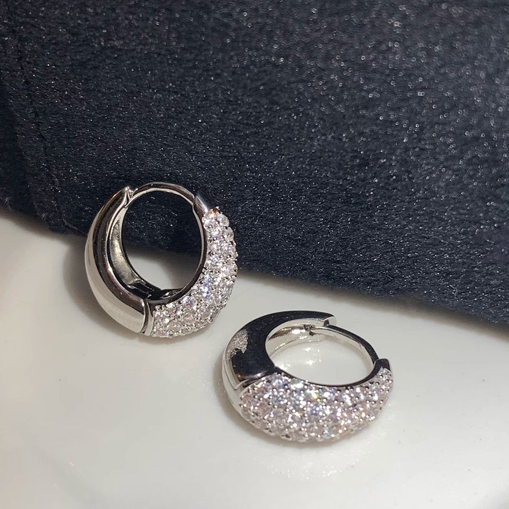 Micro-Pavé Full Diamond Hoop Earrings
