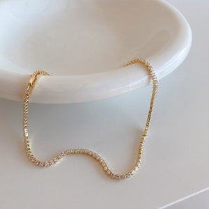 Cool Tone Rhinestone Choker Necklace