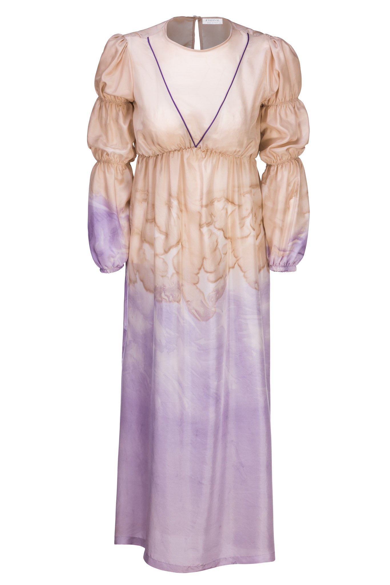 Teresa dress in silk mix natural dye