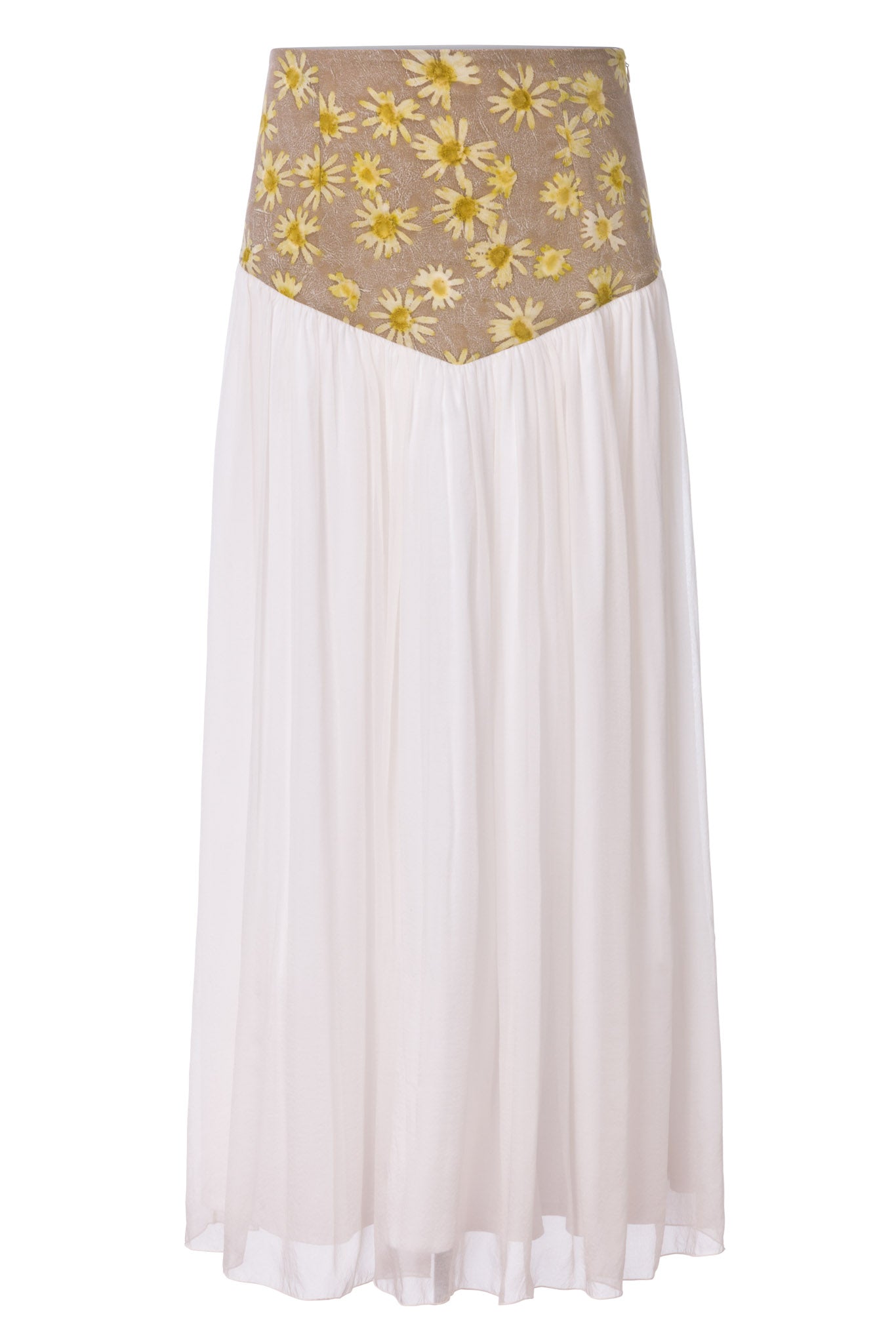 Isa midi skirt with basque in Ecoprint