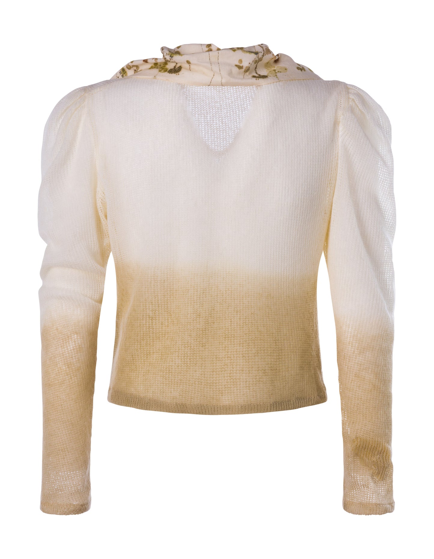 Isotta sweater in natural degradé colour with ecoprint
