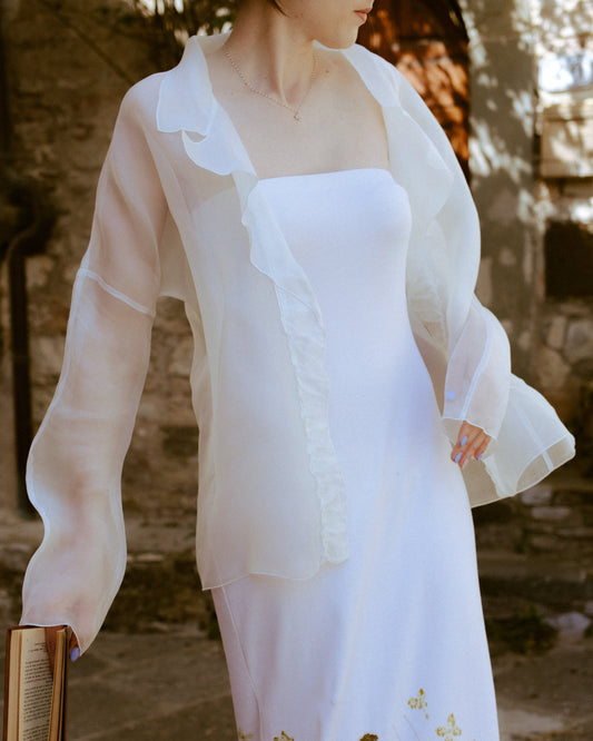 Ofelia organza jacket with ruffles