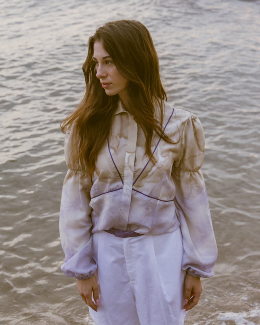 Penelope silk shirt mix natural colors
