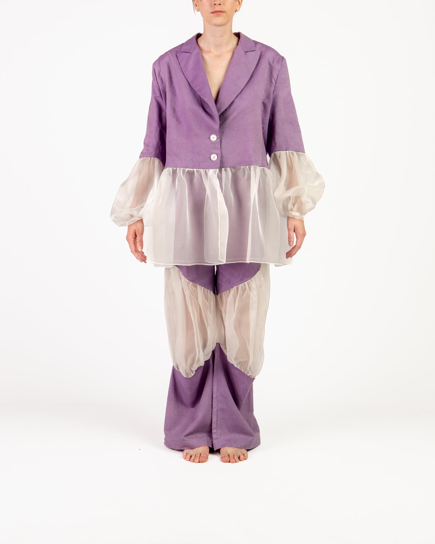 Livia trousers natural dye and organza