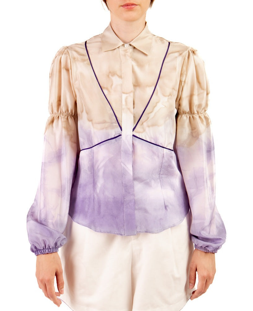 Penelope silk shirt mix natural colors