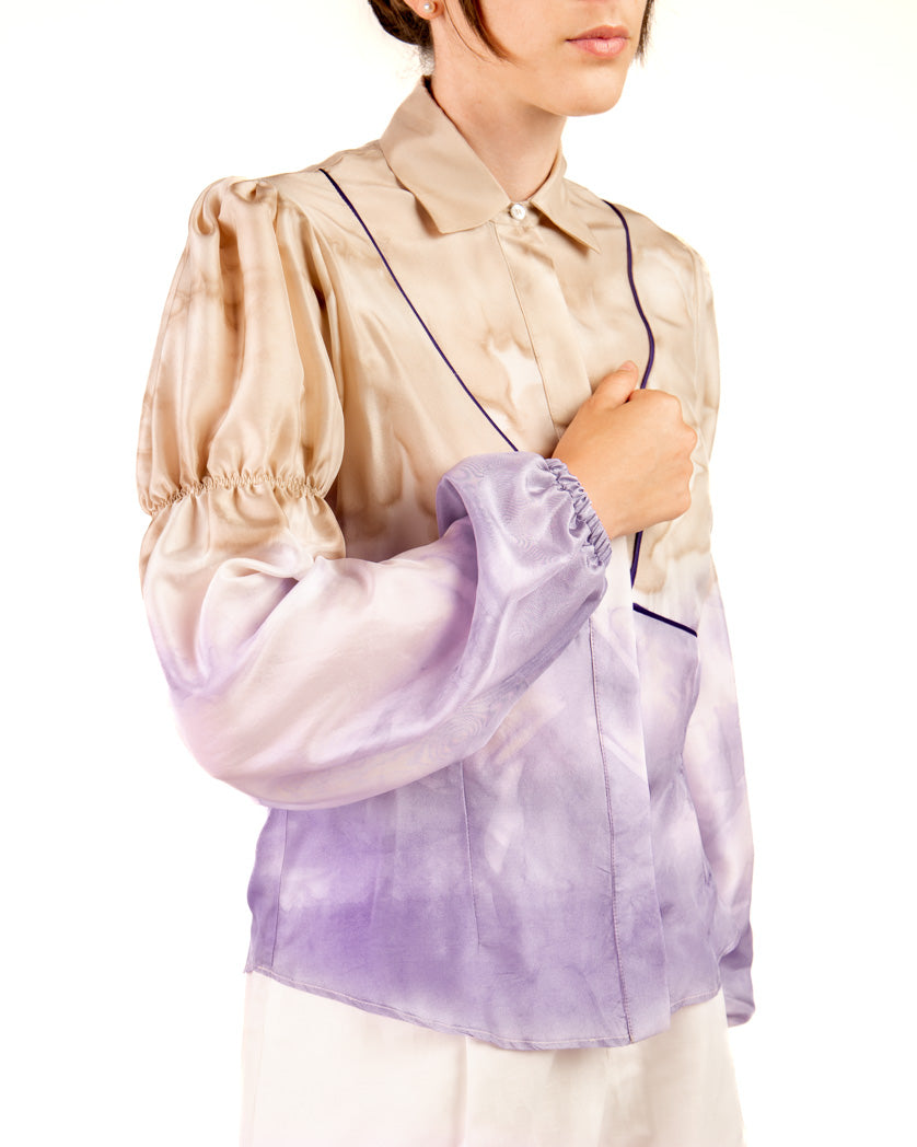 Penelope silk shirt mix natural colors