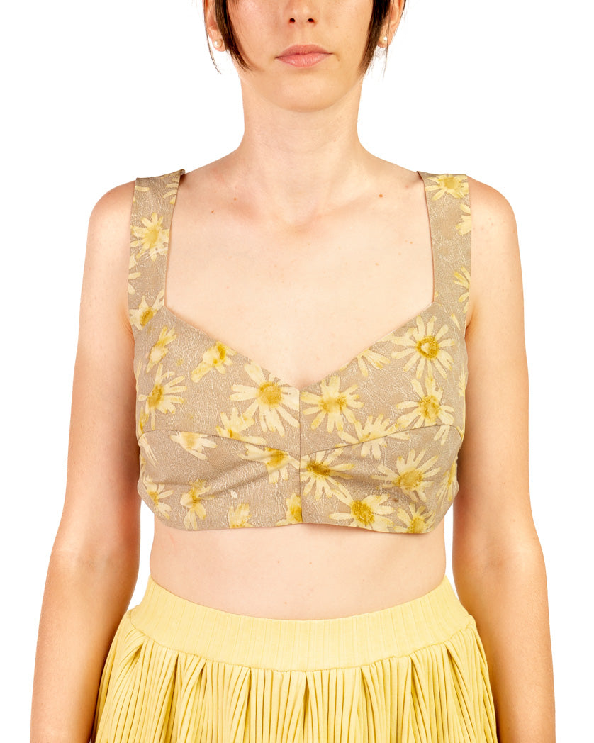 Elsa Crop top in cotton with Ecoprint