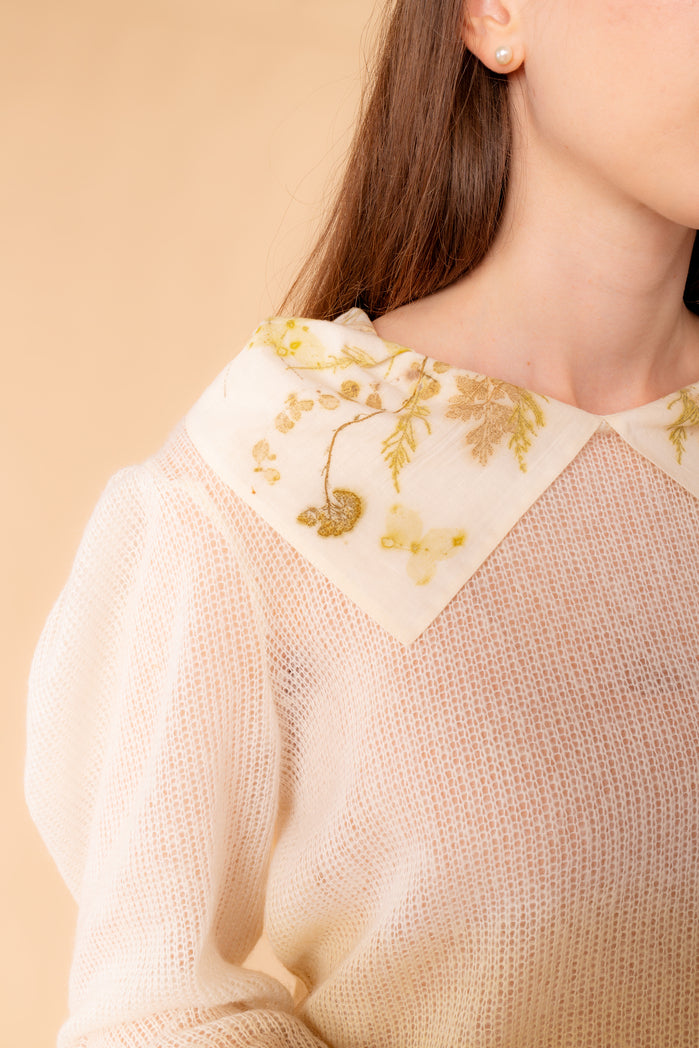 Isotta sweater in natural degradé colour with ecoprint