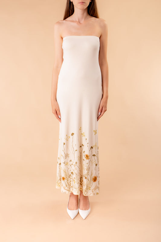 Nives knitted dress with ecoprint