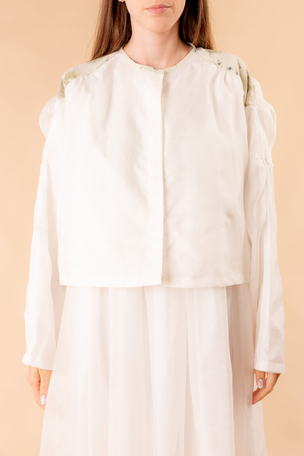 Luce shirt in cotton with ecoprint details