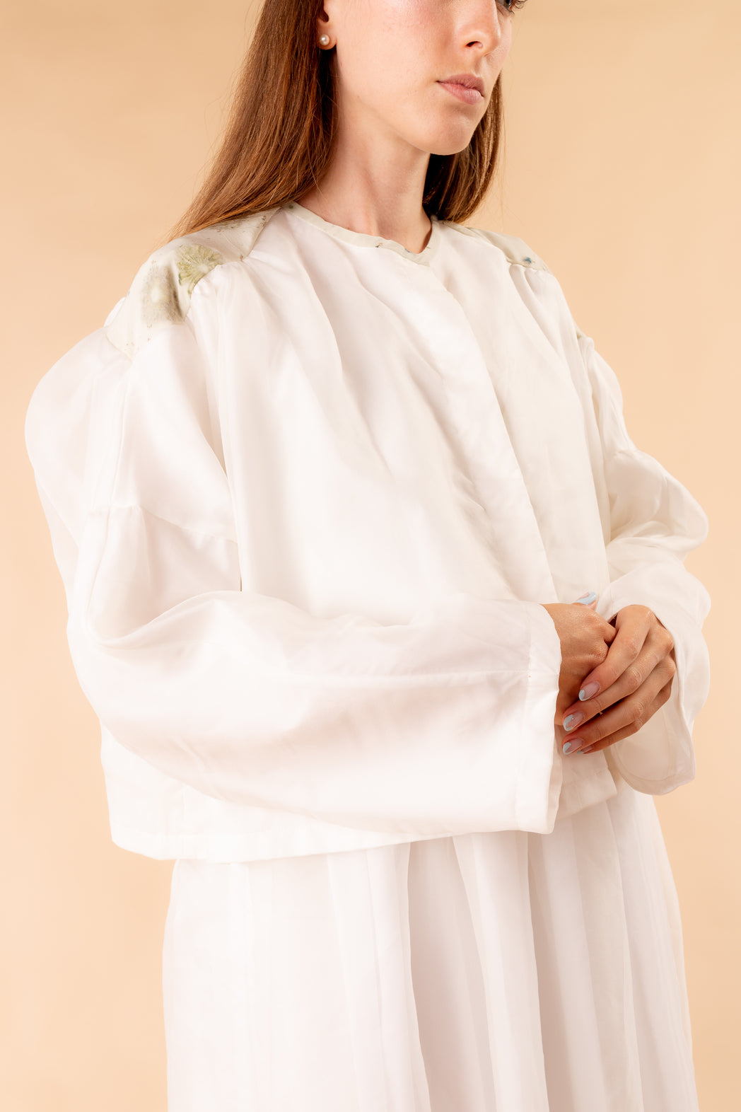 Luce shirt in cotton with ecoprint details