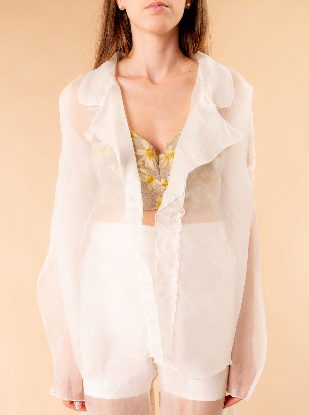 Ofelia organza jacket with ruffles