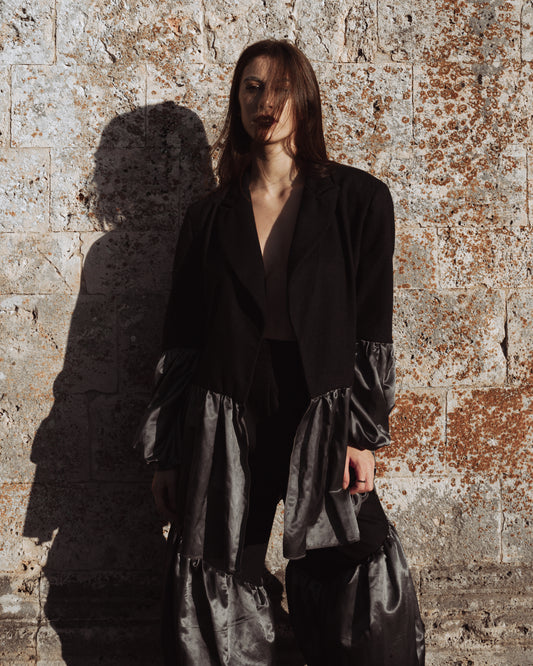 Armida Oversize Blazer Natural Dye and Organza